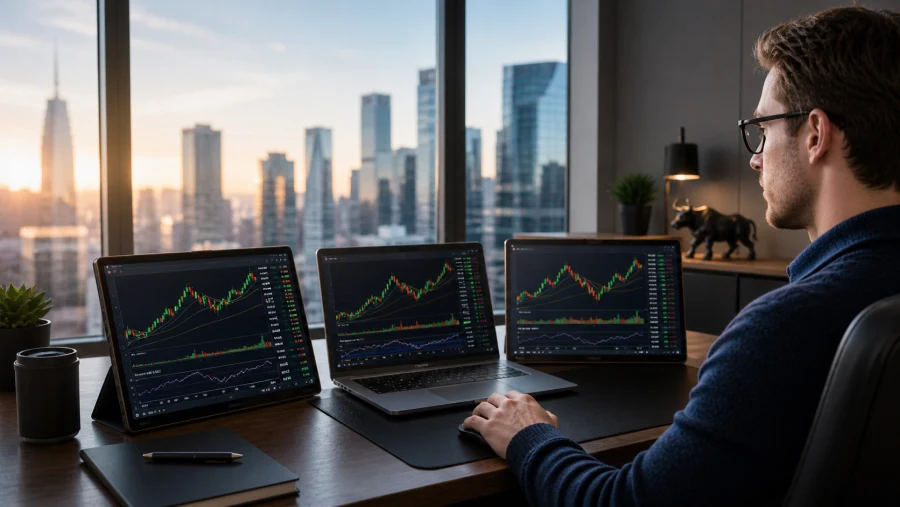 Portable Monitors for Remote Financial Traders
