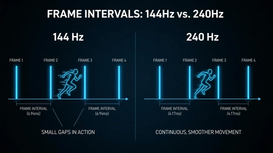 144Hz vs 240Hz frame intervals
